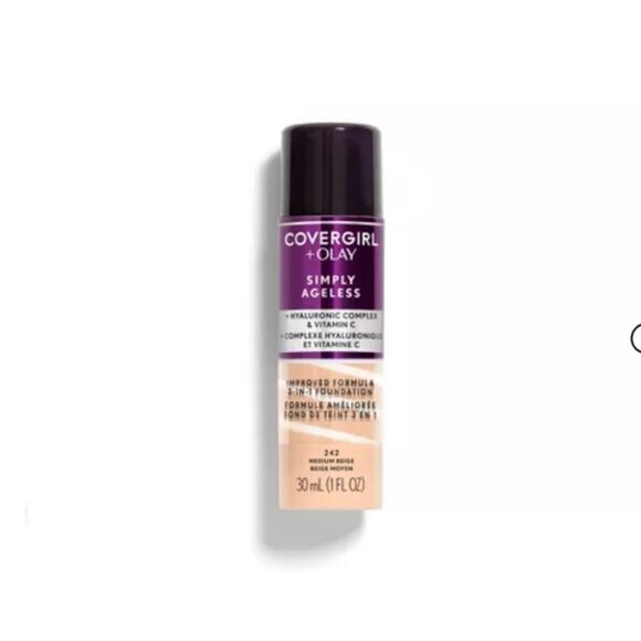 🆕🌀Cover Girl and Olay 3 in 1 Moisturizing, Simply Ageless Foundation #242 - Picture 1 of 5